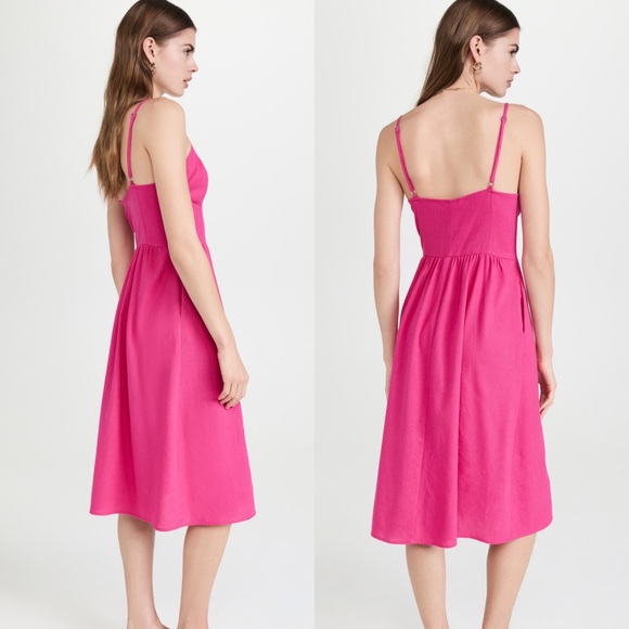 Rolla’s Eve Linen Dress In Magenta/Hot Pink - Picture 7 of 15